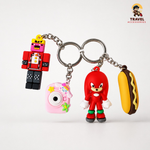 4P Cartoon Keychain Set – Cute Bag & Backpack Charms | Travel Accessories PK