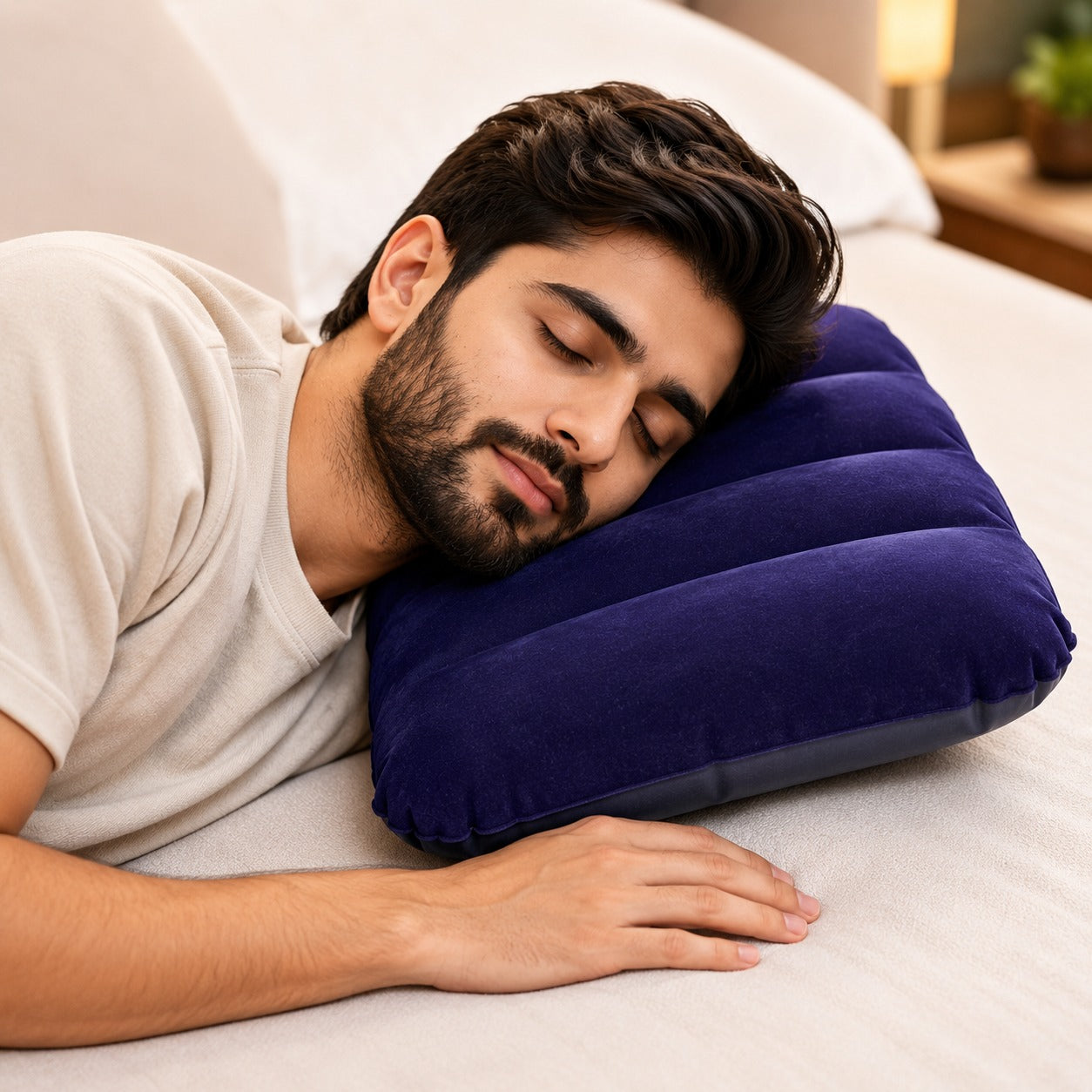 Portable Inflatable Air Pillow for Travel & Comfort